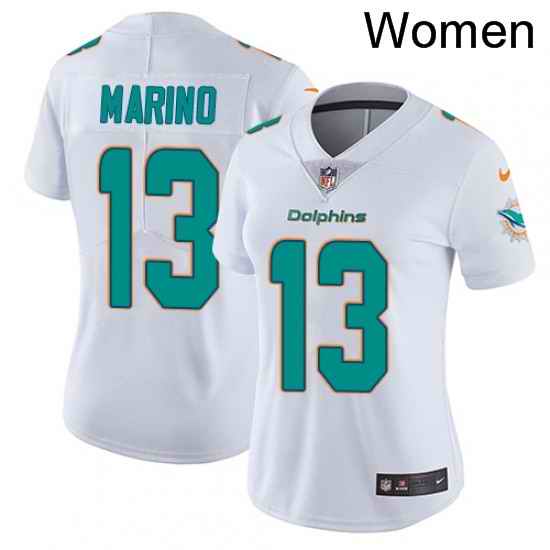 Womens Nike Miami Dolphins 13 Dan Marino White Vapor Untouchable Limited Player NFL Jersey